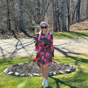 Pink and Green Dress